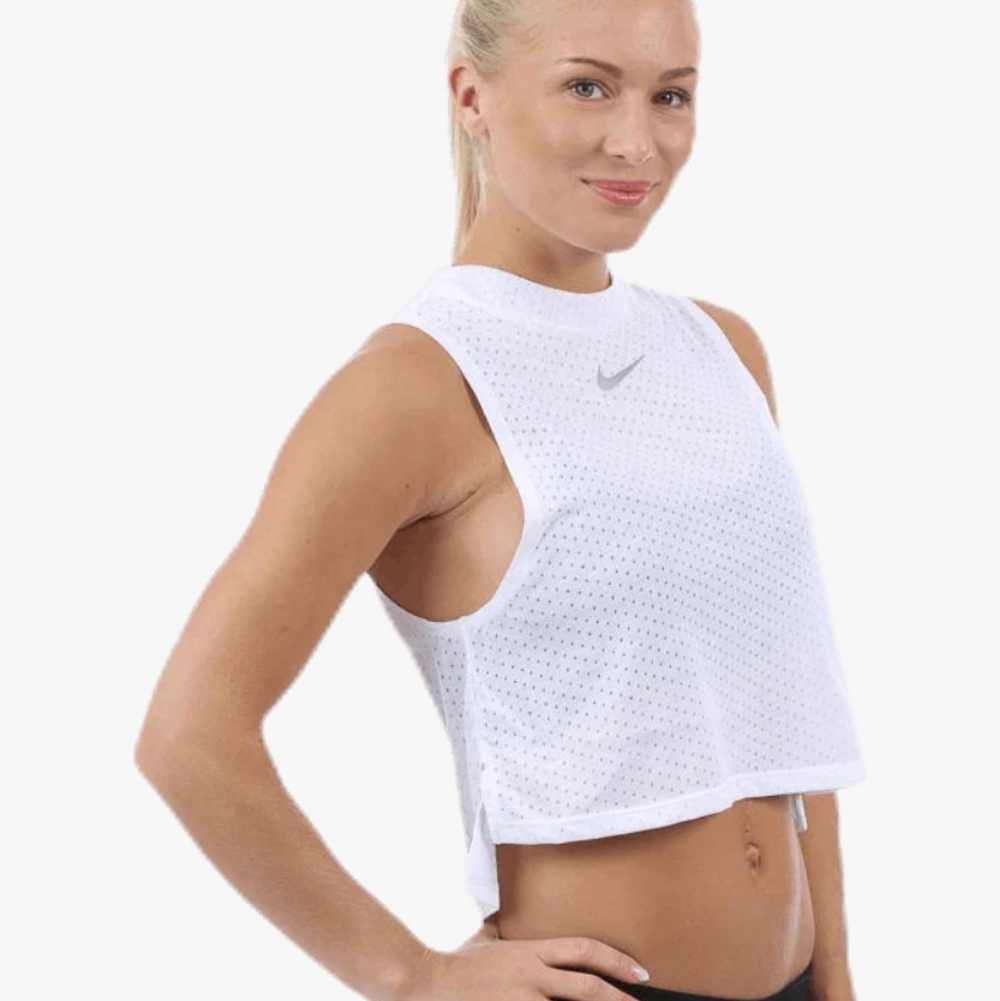 Nike Crop White Sleeveless Top